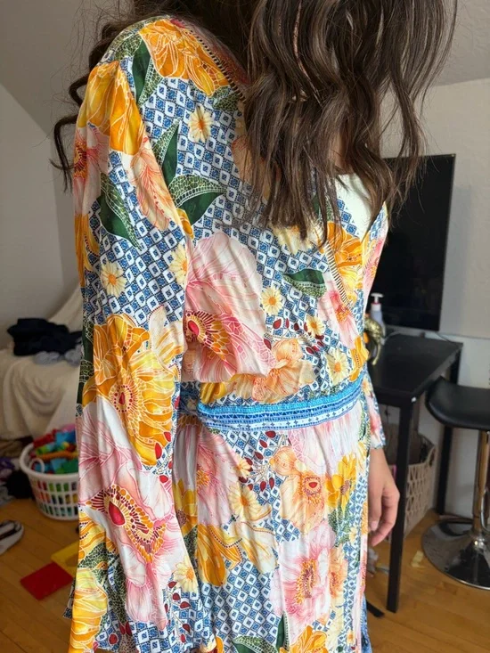 🩷Luxurious Farm Rio Camilla Wrap Dress for Anthropologie❤️100% Viscose - Picture 5 of 16